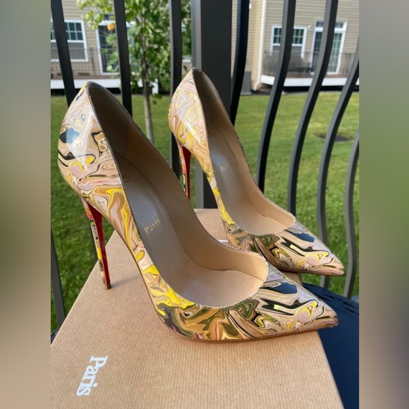 Christian Louboutin Multicolor Marble Pigalle Follies Pumps - Picture 1 of 4